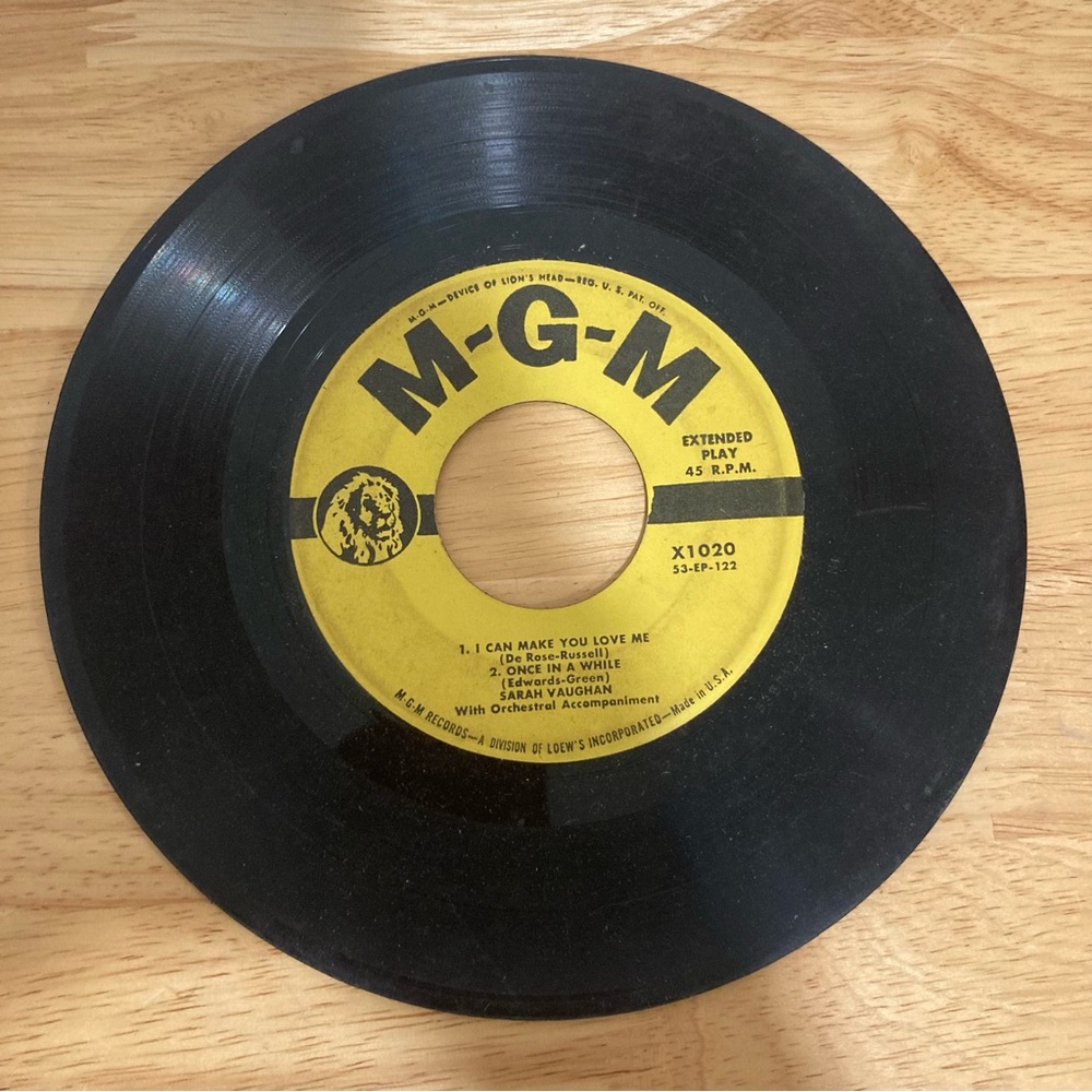 Vintage 1950s Jazz Sarah Vaughan MGM The Man I Love US 7" EP - Picture 9 of 16